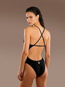 Damen-Einteiliger Badeanzug Alte - Total Black