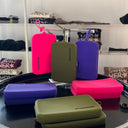 Pochette Silicone - Fucsia Fluo vista 2 — accessorio nuoto, BONESWIMMER Made in Italy