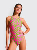 Trainings-Einteiler für Damen PINUP 564PF - Acid Streifen