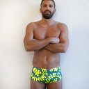 Parigamba uomo da allenamento UCLA 149U - Logo Military + Giallo Fluo vista 2 — costume da nuoto uomo, BONESWIMMER Made in