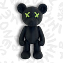 Art toy Teddy Psycho - Nero + Verde Lime — accessorio nuoto, BONESWIMMER Made in Italy