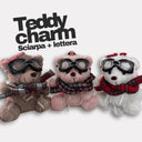 Teddy Charm - Sciarpa Tartan + Lettera — portachiavi, BONESWIMMER Made in Italy