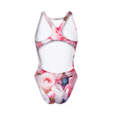 Costume intero bambina da allenamento PINUP 452P - Roses, vista posteriore
