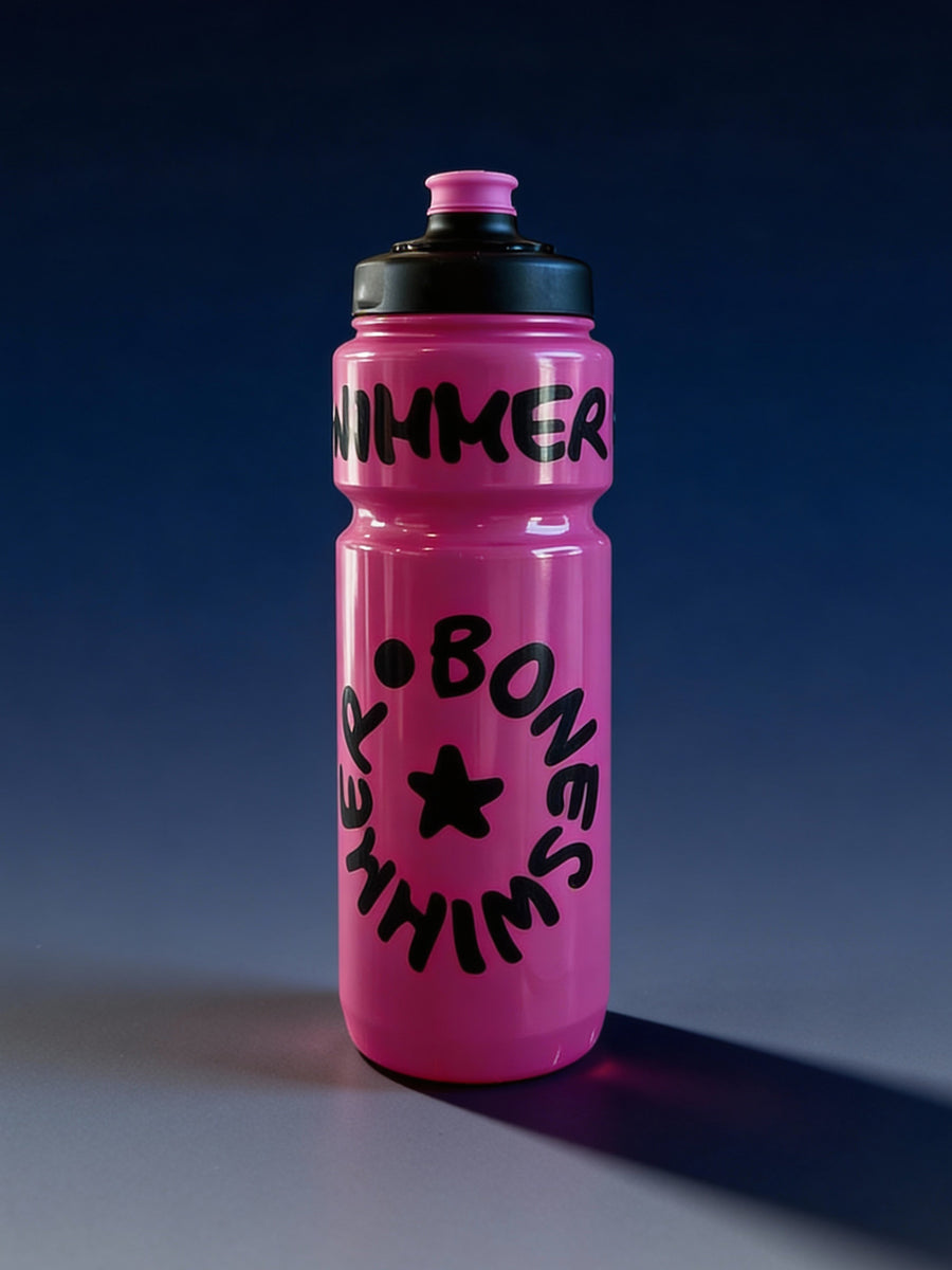 Sport-Trinkflasche 750 ml — BONESWIMMER Fuchsia Logo Schwarz