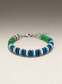 Bracciale Corsia Victory 606 Blu Bianco + Verde — portachiavi, BONESWIMMER Made in Italy