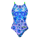 Costume intero donna da allenamento IBIZA 189IF - Teschio Floreale — costume intero da nuoto, BONESWIMMER Made in Italy