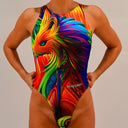 Costume intero donna da allenamento PINUP 484P - Rainbow vista 2 — costume intero da nuoto, BONESWIMMER Made in Italy
