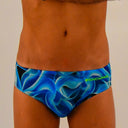 Slip da nuoto uomo da allenamento H2OTTO 390HF - Fiamme Blu vista 2 — costume da nuoto uomo, BONESWIMMER Made in Italy