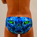 Slip da nuoto uomo da allenamento H2OTTO 390HF - Fiamme Blu vista 3 — costume da nuoto uomo, BONESWIMMER Made in Italy