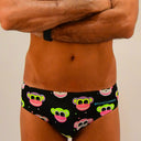 Slip da nuoto uomo da allenamento H2OTTO 388HF - Scimmiette vista 2 — costume da nuoto uomo, BONESWIMMER Made in Italy