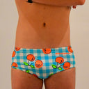 Parigamba uomo da allenamento UCLA 211UF - Vichy Ciliegie vista 2 — costume da nuoto uomo, BONESWIMMER Made in Italy