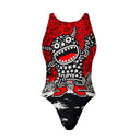 Costume intero bambina da allenamento PINUP 492P - Tribale — costume intero da nuoto, BONESWIMMER Made in Italy