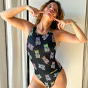 Costume intero donna da allenamento PINUP 490PF - Abibò, dettaglio indossato