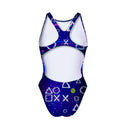 Costume intero bambina da allenamento PINUP 503PF - Gamer vista 2 — costume intero da nuoto, BONESWIMMER Made in Italy