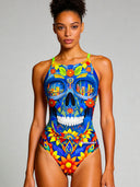 Costume intero donna da allenamento IBIZA 238IF - Blue skull, dettaglio del modello