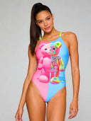 Costume intero donna da allenamento IBIZA 234IF - Pinkbone, vista frontale