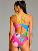 Costume intero donna da allenamento IBIZA 234IF - Pinkbone, dettaglio del modello