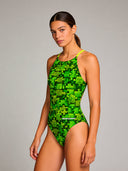 Costume intero donna da allenamento IBIZA 230I - Puzzle, vista frontale