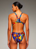 Costume intero donna da allenamento PINUP 543PF - Blue skull vista 3 — costume intero da nuoto, BONESWIMMER Made in Italy
