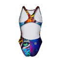 Costume intero bambina da allenamento PINUP 549P - Macchia, vista posteriore