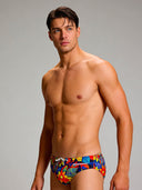 Slip da nuoto uomo da allenamento H2OTTO 435HF - Blue skull