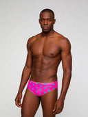 Trainings-Badehose für Herren H2OTTO 440HF - Fuchsia mit blauem Stern