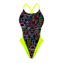 Costume intero bambina da mare Alte L034AF - Skull tribe, vista frontale