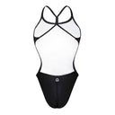 Costume intero donna da mare Milano - Total Black vista 5 — costume intero da nuoto, BONESWIMMER Made in Italy