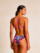 Bikini donna da allenamento Maui 174MF - Leopardo blu, dettaglio indossato