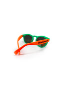 Runde Sonnenbrille - Tiffany + Neon-Orange