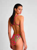 Trainings-Einteiler für Damen PINUP 564PF - Acid Streifen