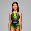 Costume intero bambina da allenamento PINUP 519P - Acid, vista frontale