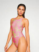 Trainings-Einteiler für Damen PINUP 564PF - Acid Streifen