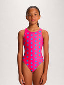 Trainings-Einteiler für Mädchen PINUP 556PF - Fuchsia mit blauem Stern
