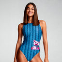 Costume intero donna da allenamento PINUP 526P - Teddy, vista frontale