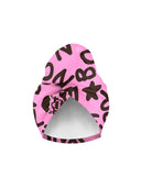 Turbante Sahara - 36S Rosa Logo Cioccolato — telo in microfibra, BONESWIMMER Made in Italy