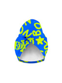 Turbante Sahara - 37SF Turchese Logo Giallo — telo in microfibra, BONESWIMMER Made in Italy
