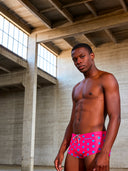Herren-Trainings-Schwimmshorts UCLA 260UF - Fuchsia blaue Stern