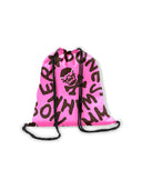 Zainetto in microfibra 125Z - Rosa Logo Cioccolato — telo in microfibra, BONESWIMMER Made in Italy