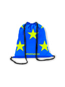 Zainetto in microfibra M023ZAF - Turchese Stelle Giallo Fluo — telo in microfibra, BONESWIMMER Made in Italy