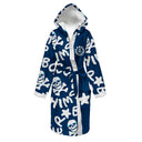 Accappatoio - 25AC Navy Logo Bianco — telo in microfibra, BONESWIMMER Made in Italy