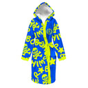 Accappatoio Bimbo - 26ACF Turchese Logo Giallo — telo in microfibra, BONESWIMMER Made in Italy