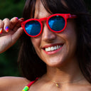 Occhiali da sole Tondi - Rosso vista 2 — occhiali da sole, BONESWIMMER Made in Italy