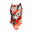Costume intero donna da allenamento PINUP 457P - Kitsune, vista frontale