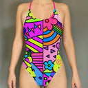 Costume intero donna da mare Alte L020AF - Pica, dettaglio indossato