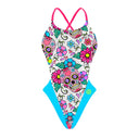 Costume intero donna da mare Alte L025AF - Skull Mexican, vista frontale