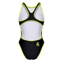 Costume intero bambina da allenamento PINUP 259PF - Outline Giallo Fluo vista 2 — costume intero da nuoto, BONESWIMMER Made