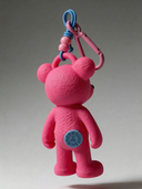 Teddy Psycho Charm - Fucsia + Azzurro vista 2 — portachiavi, BONESWIMMER Made in Italy