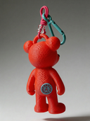 Teddy Psycho Charm - Rosso + Bianco vista 2 — portachiavi, BONESWIMMER Made in Italy