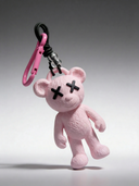 Teddy Psycho Charm - Rosa Chiaro + Nero — portachiavi, BONESWIMMER Made in Italy